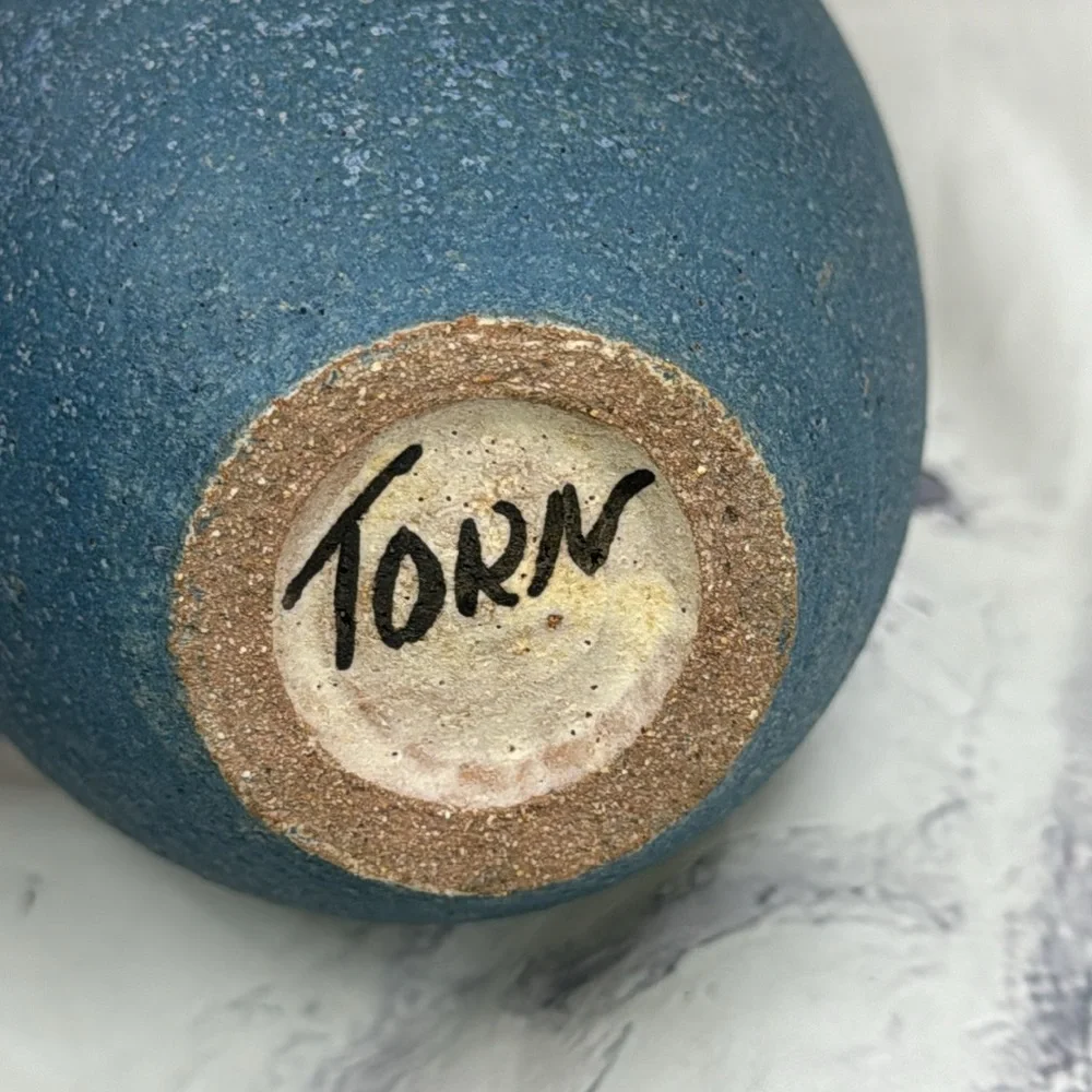 Studio Pottery Vase Artist Signed by 
